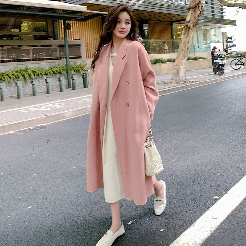 Double-Faced Chenille Cashmere-Style Coat For Women In Cooler Seasons