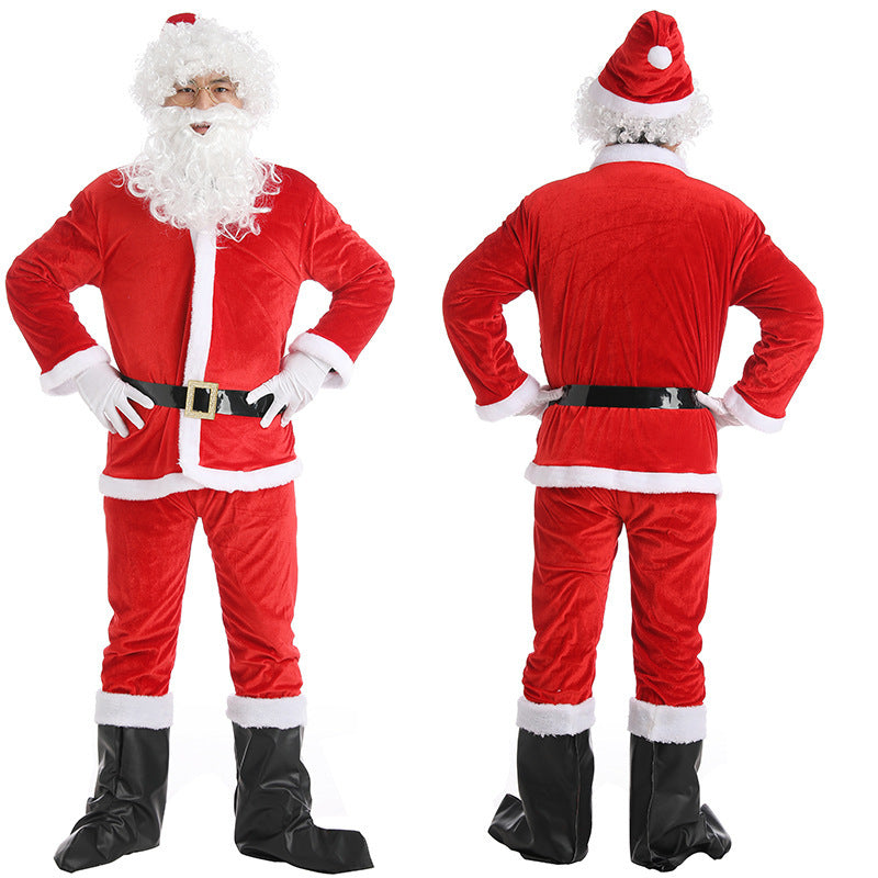 Adult Sized Full Body Santa Suit With Santa Hat and White Beard-Theone Apparel