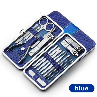 All In One Nail Manicure Kit with Included Case-Blue-Theone Apparel