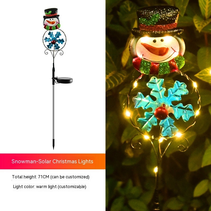Solar Powered LED Christmas Yard Decoration Posts in Various Styles-Snowman-Theone Apparel
