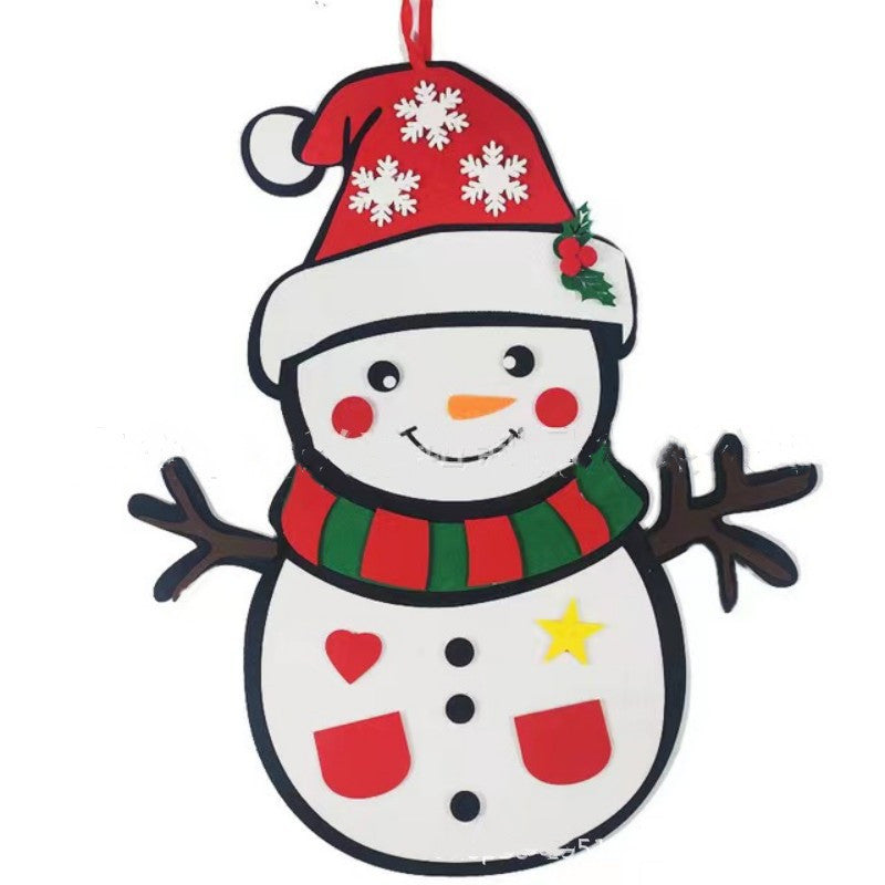 Wall Mounted Felt Christmas Tree with Felt Accessories for Kids-Snowman-Theone Apparel