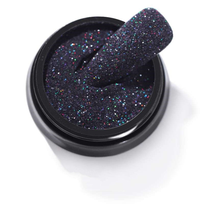 Women's Starry Night Nail Powder in Black with Silver Glitter-Purple-Theone Apparel