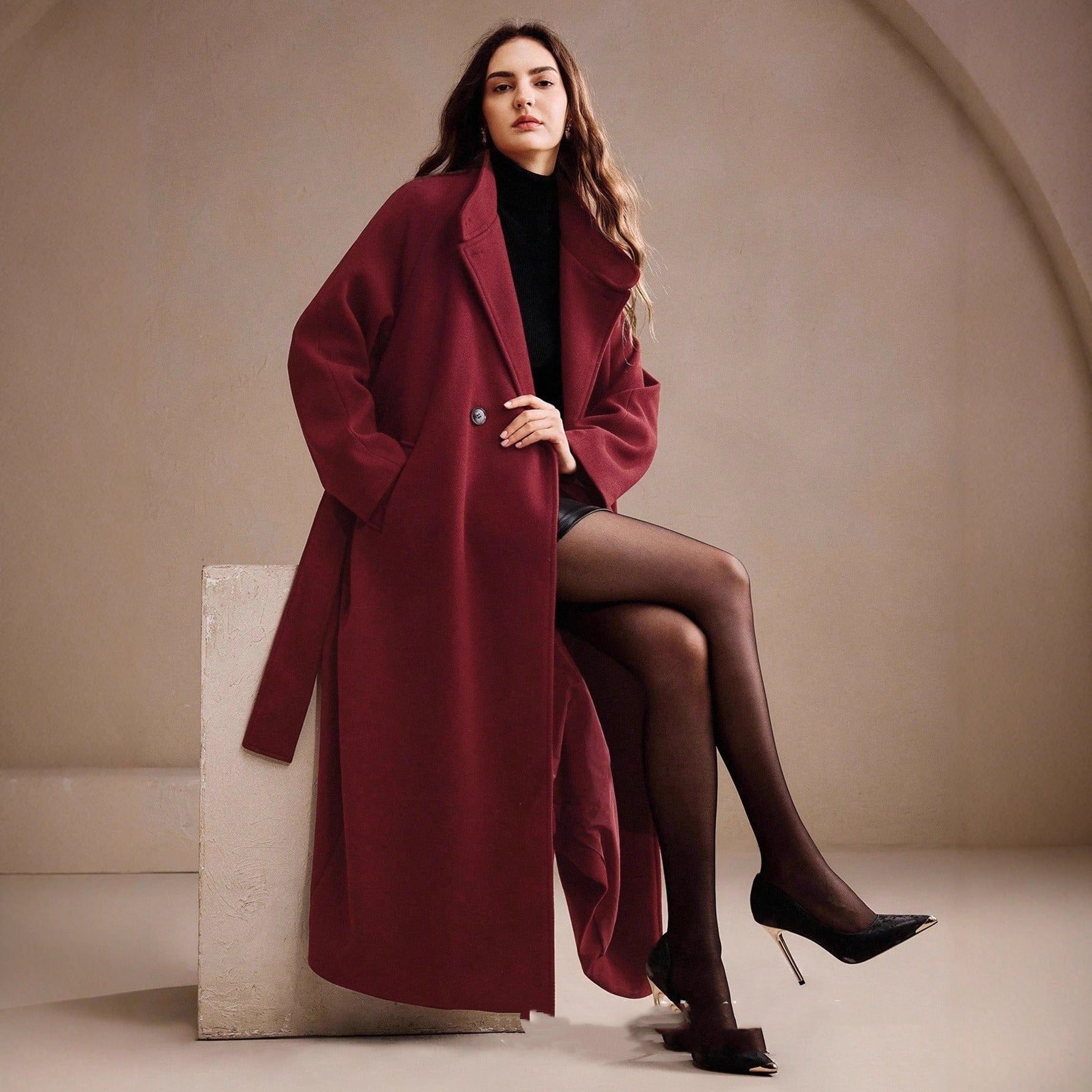 Classic Long Woolen Overcoat With Multiple Color Options