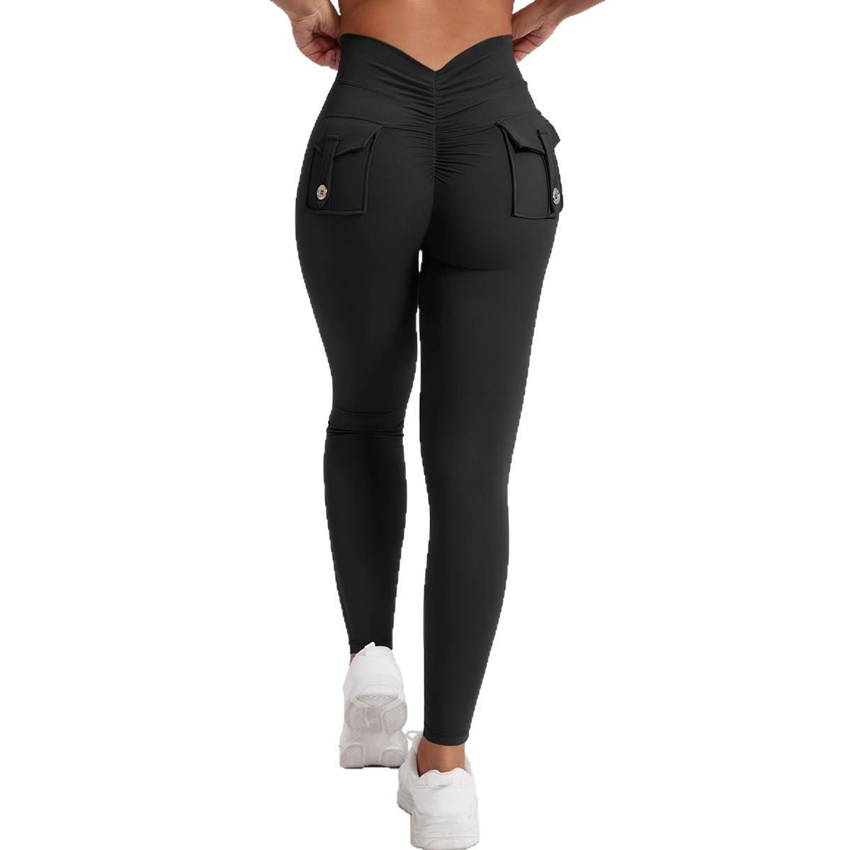 Peach Hip Yoga Pants Pocket Sweet Cool Workwear For Women