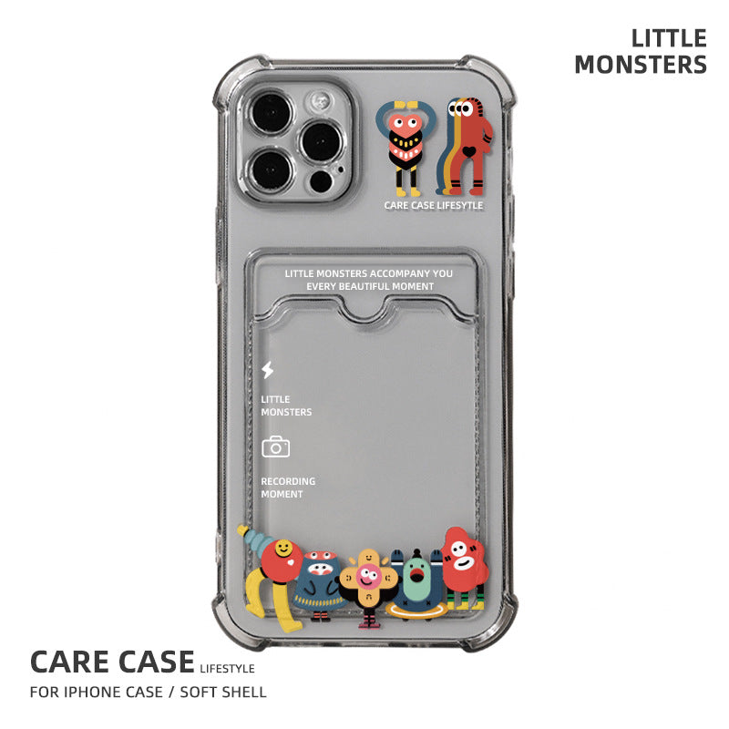 Cute Little Monster Card Sleeve Clear TPU Phone Case