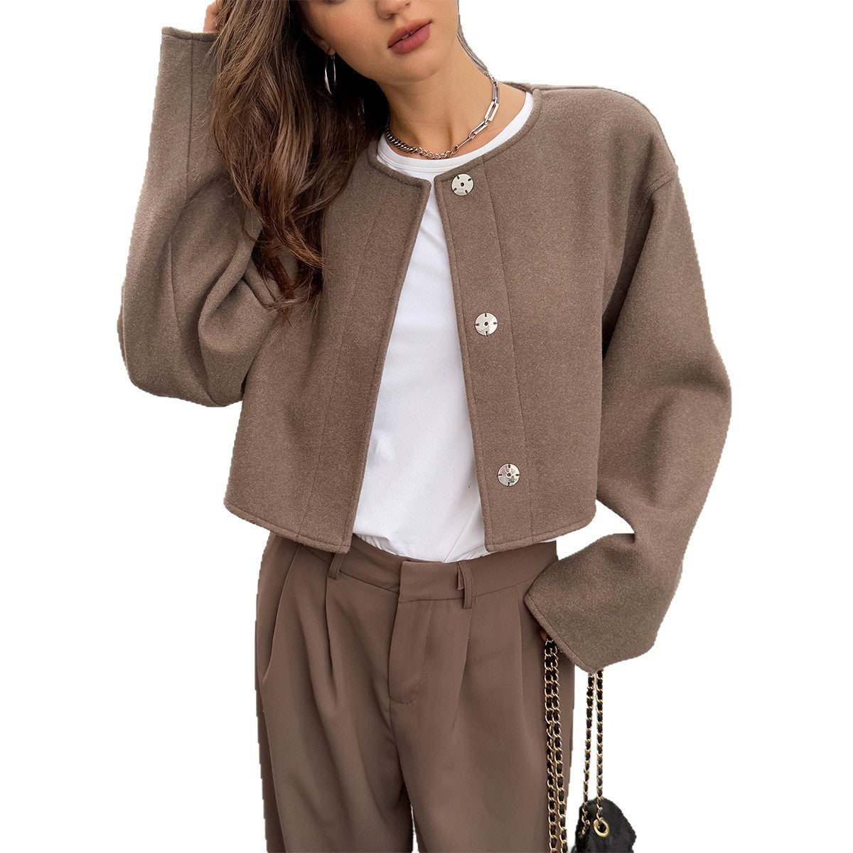 Women's Solid-color Long-sleeve Jacket