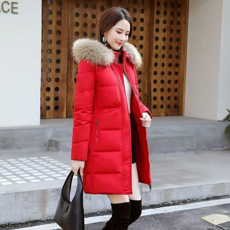 Mid-Length Women's Temperament Coat With Plush Finish
