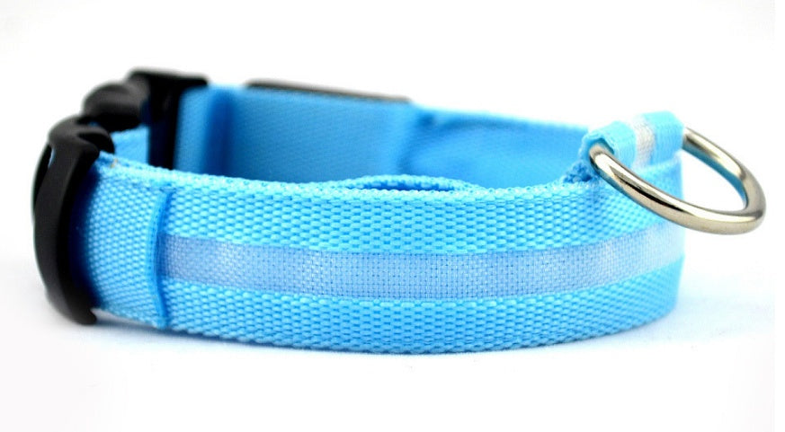 Nylon LED Luminous Pet Collar For Night Safety