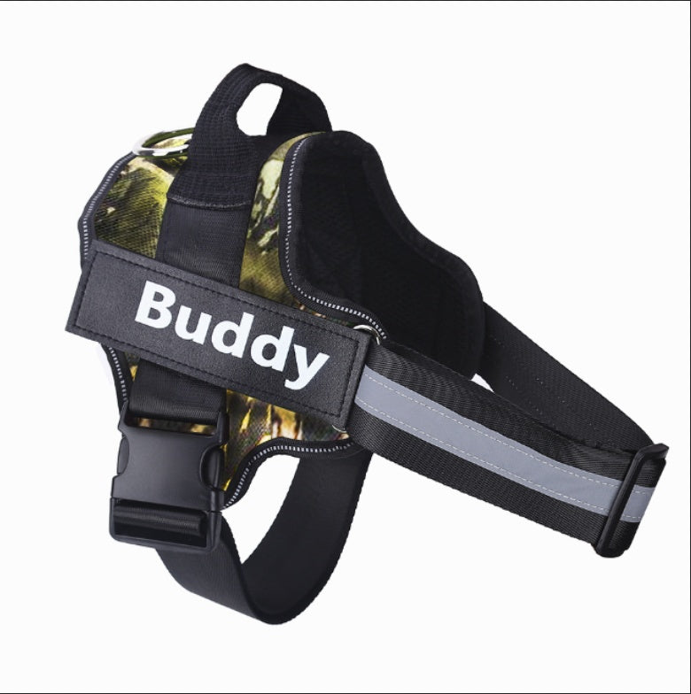 Personalized No Pull Reflective Dog Harness With Custom Patch