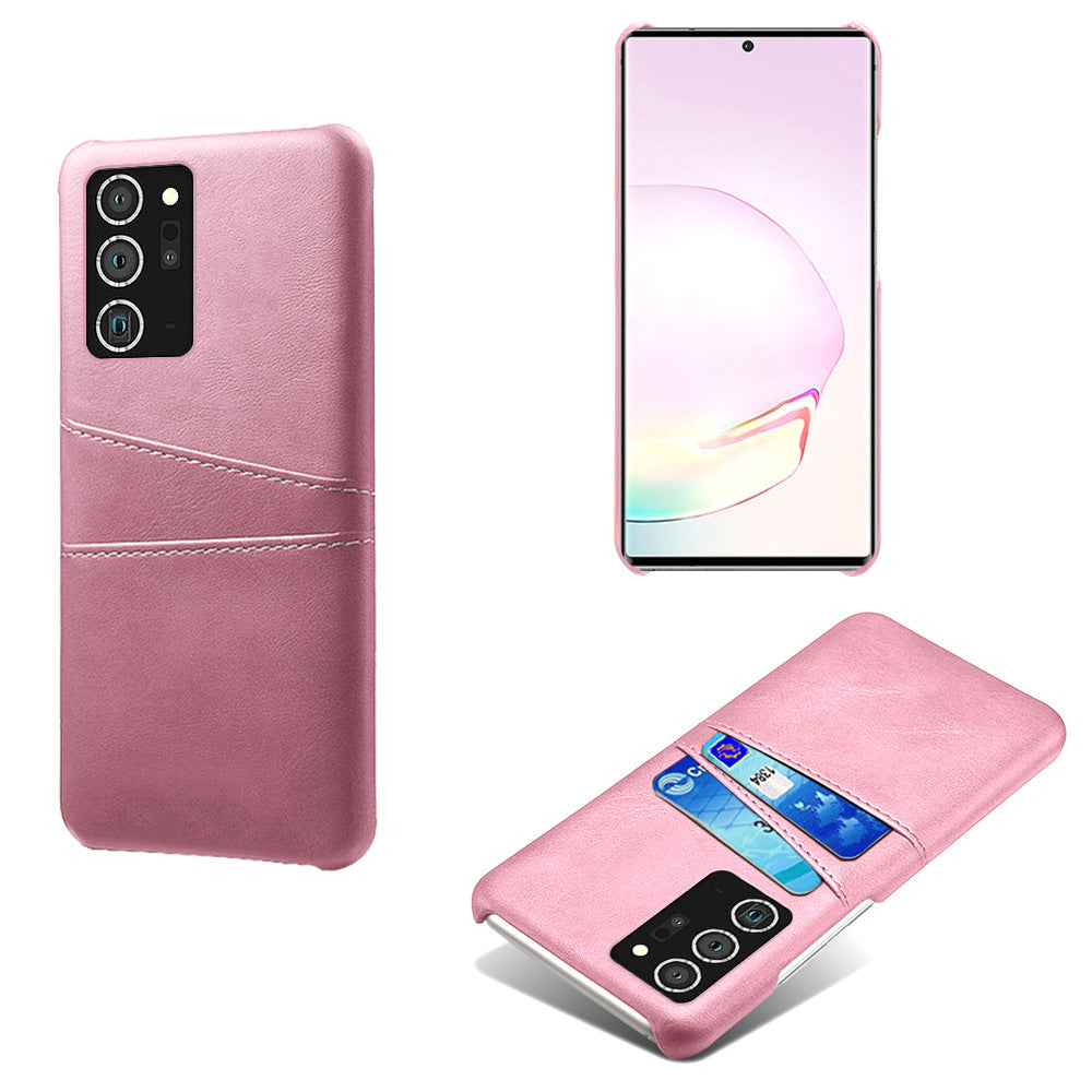 Dual Card Slot Leather Back Cover Phone Case For Samsung
