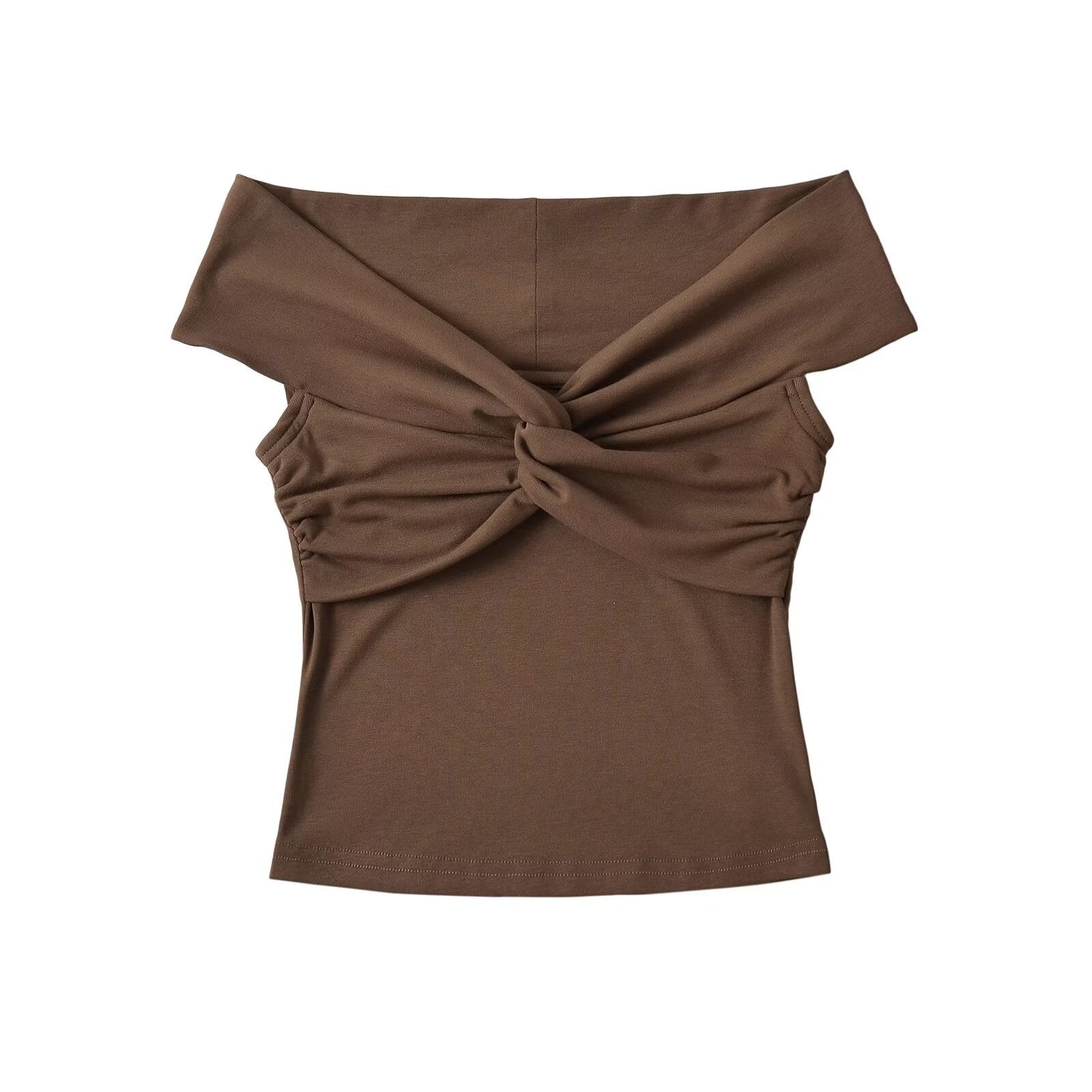 Pleated Twisted And Layered Short-sleeve T-shirt