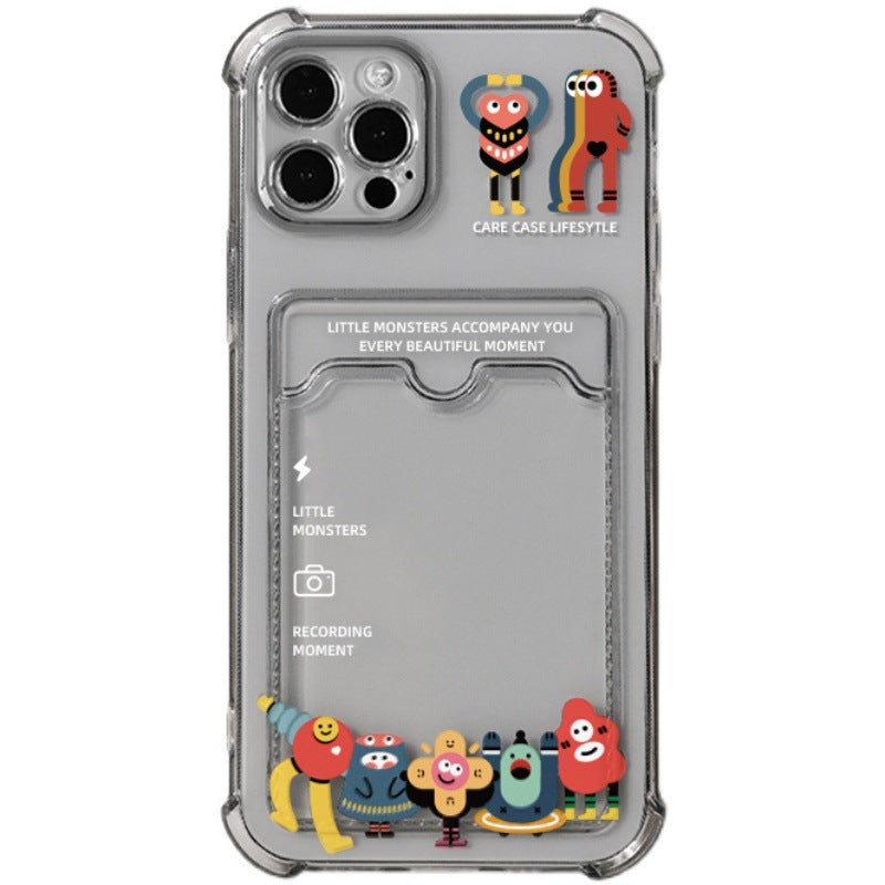 Cute Little Monster Card Sleeve Clear TPU Phone Case