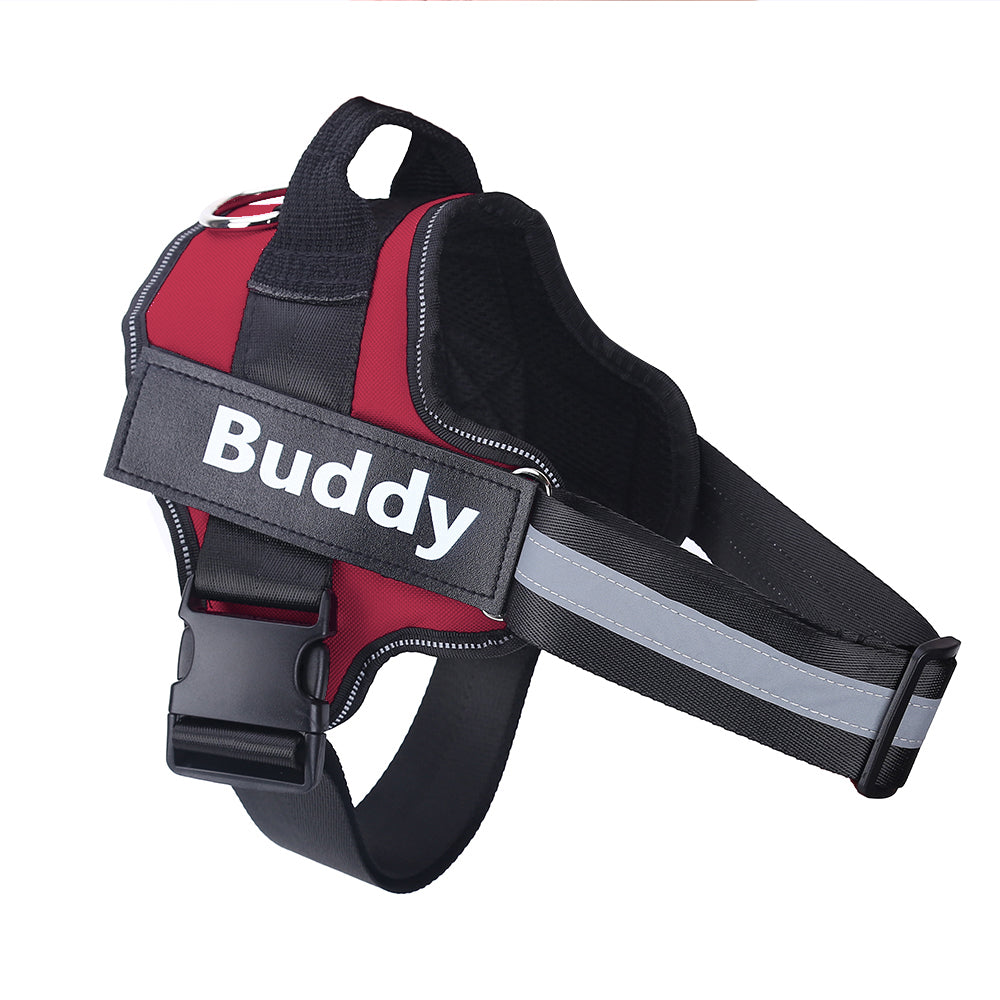 Personalized No Pull Reflective Dog Harness With Custom Patch
