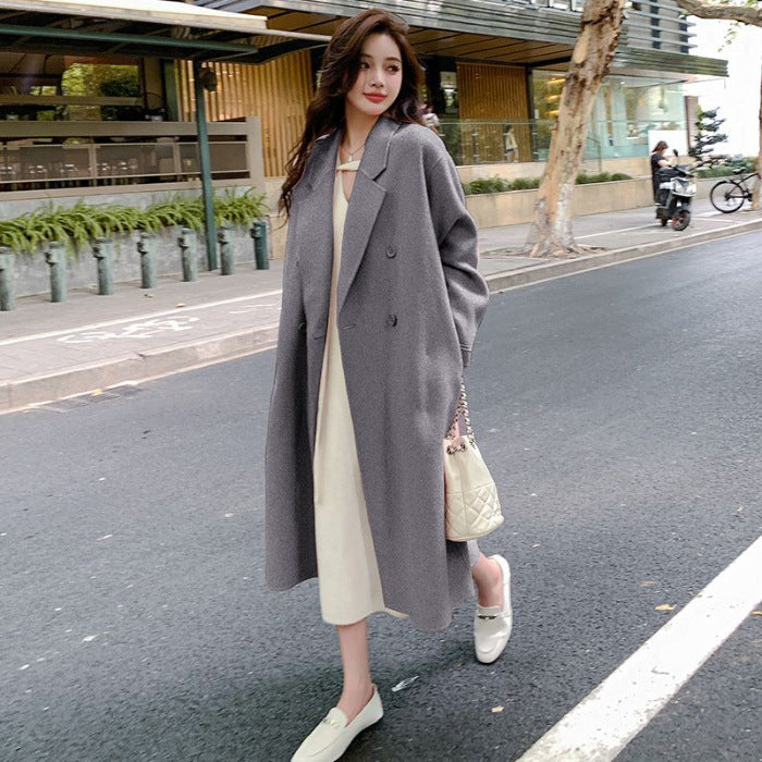 Double-faced Cashmere Wool Coat For Women In Autumn And Winter