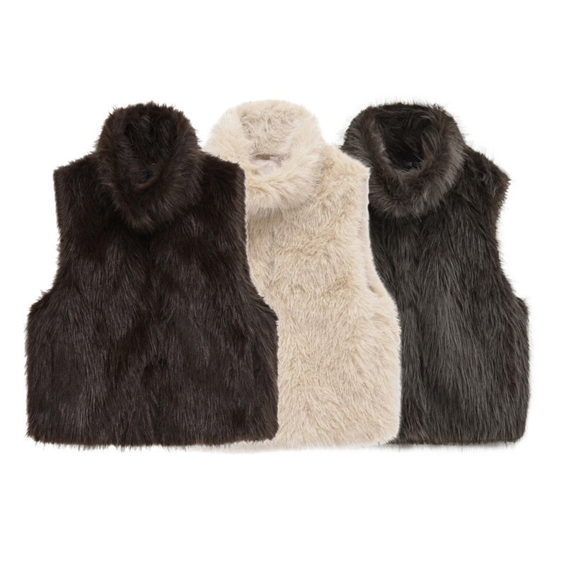 Women's Fashionable Loose Casual Faux Fur Vest