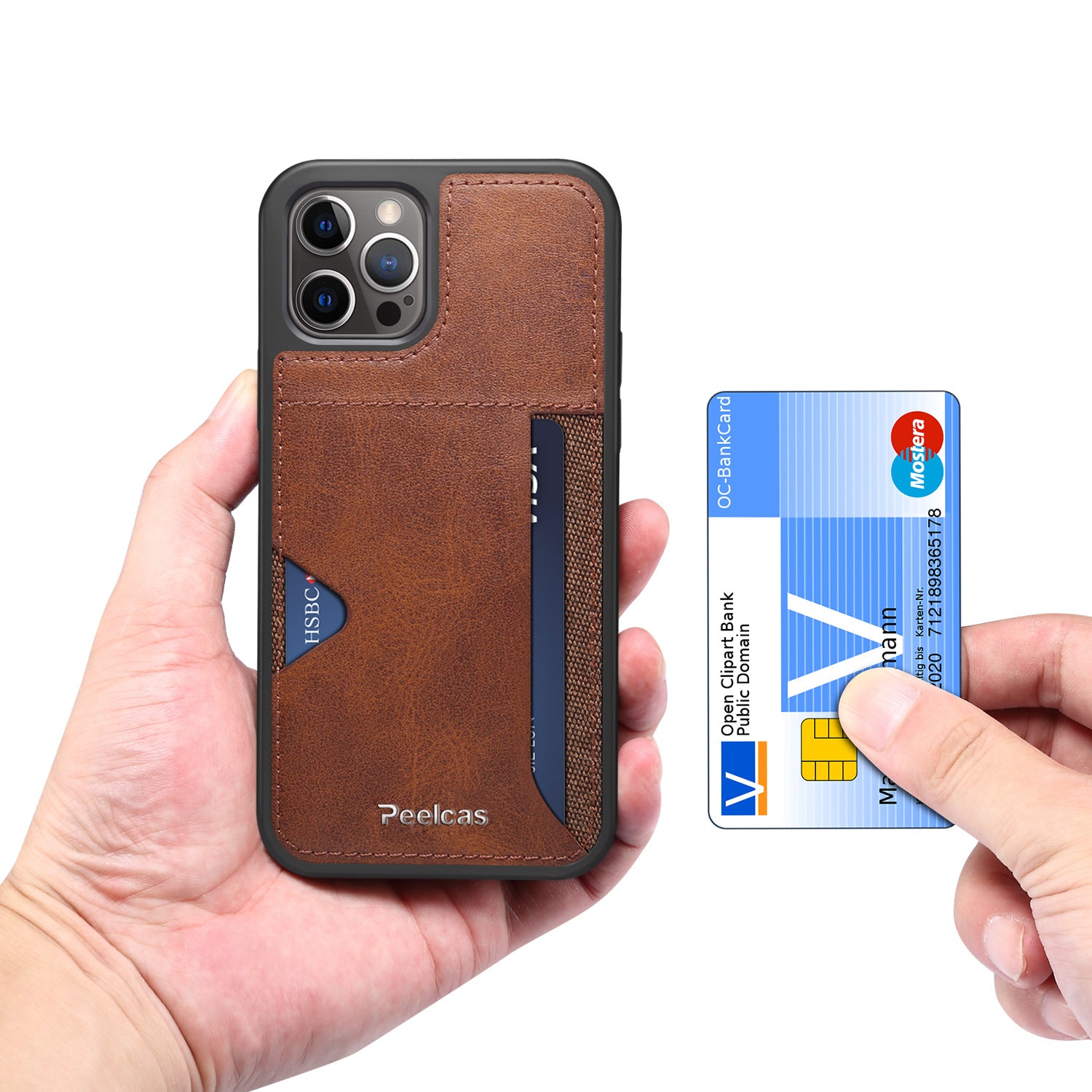 Business Leather Card Holder Phone Case With Slim Protection