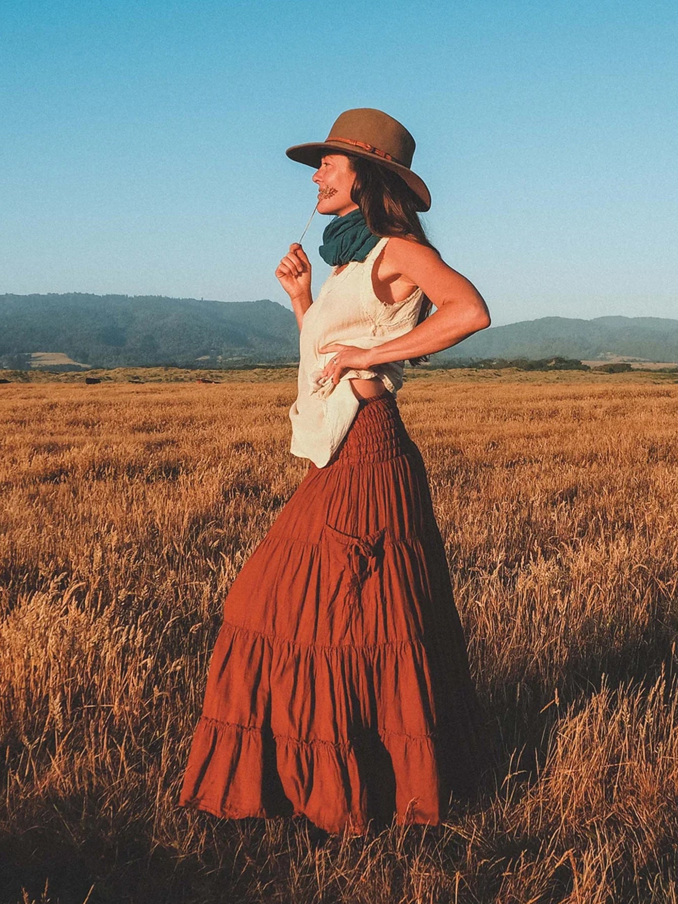 Bohemian Loose Solid Skirt For Relaxed Everyday Comfort-Theone Apparel