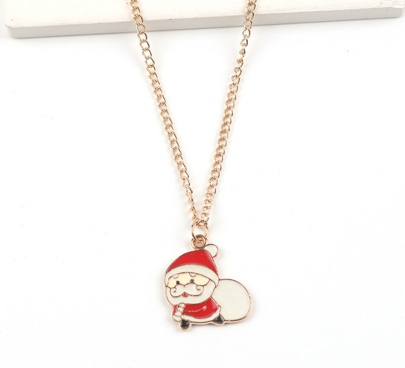 Cute Christmas Character Chain Pendant Necklace for Women & Kids in Assorted Styles-Old Man-Theone Apparel