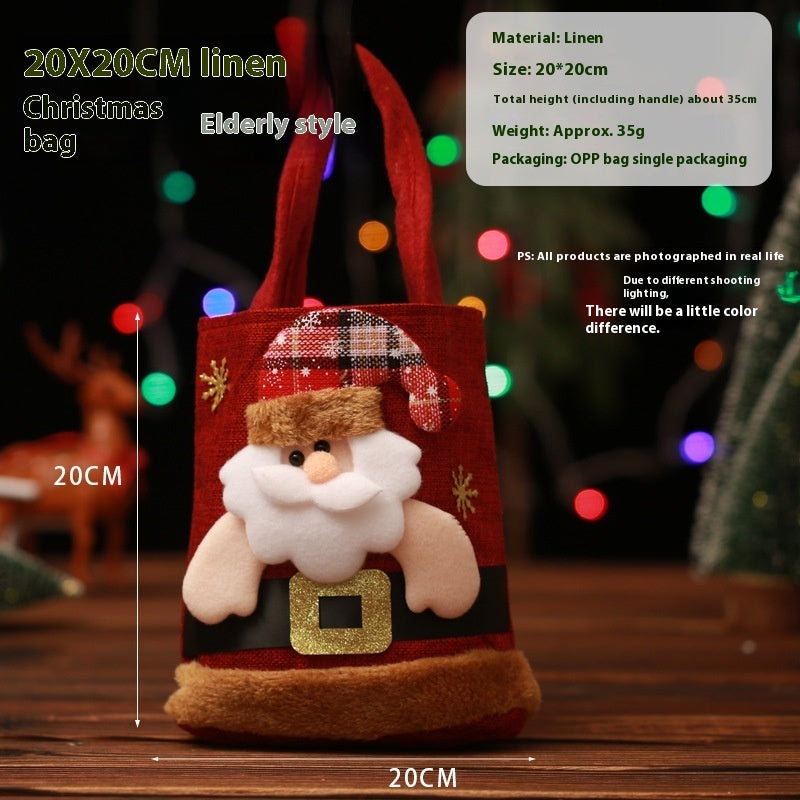 Cute Christmas Sturdy and Strong Reusable Gift Bags with 3D Designs-Elderly-Theone Apparel