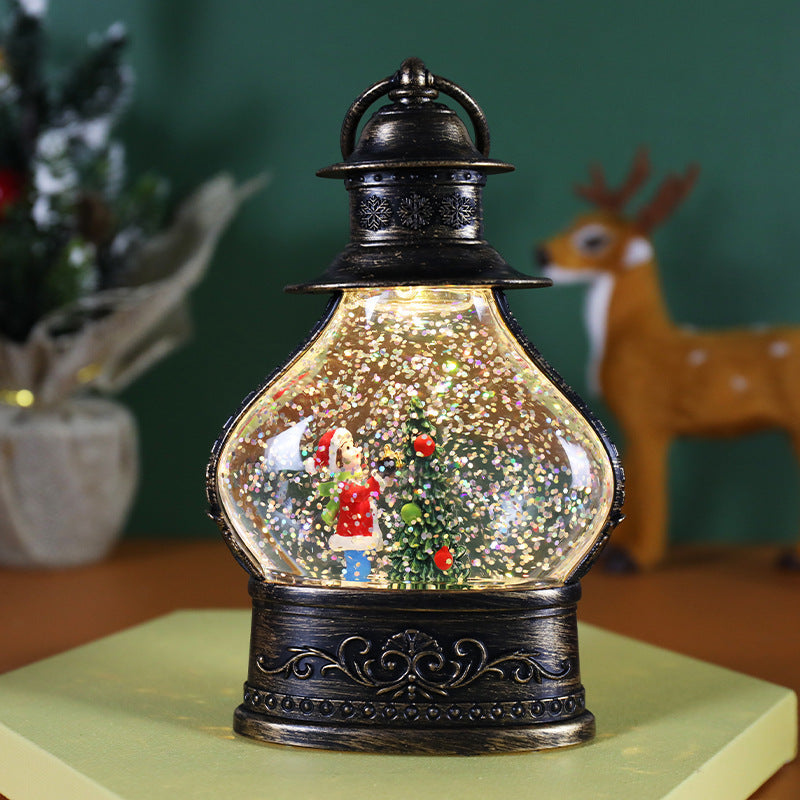 Cute Old Fashioned Christmas Snowglobe with Iron Wrought-Look-Theone Apparel