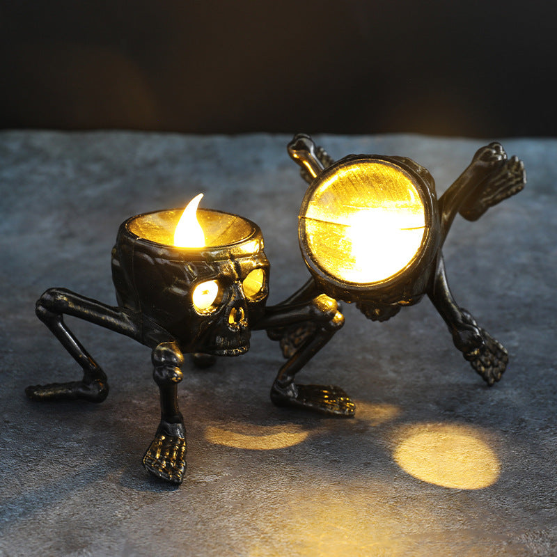Disembodied Hand Metallic Lantern with False Flame Halloween Decoration-Theone Apparel