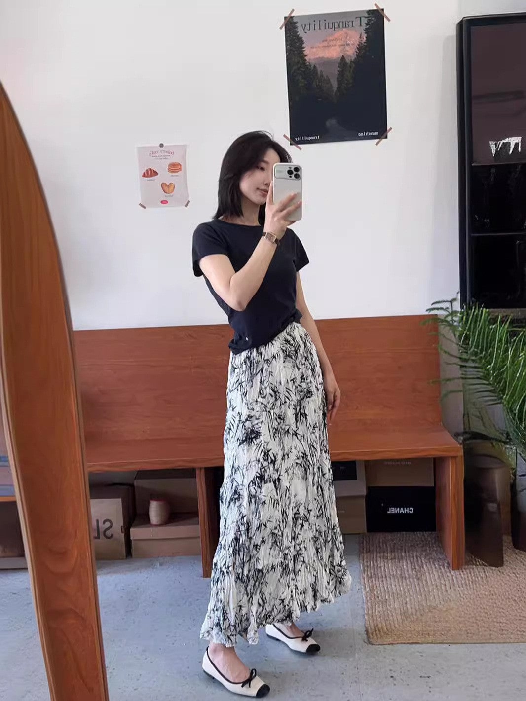 Elastic Waist A-Line Skirt Dress For Comfortable Chic-Theone Apparel