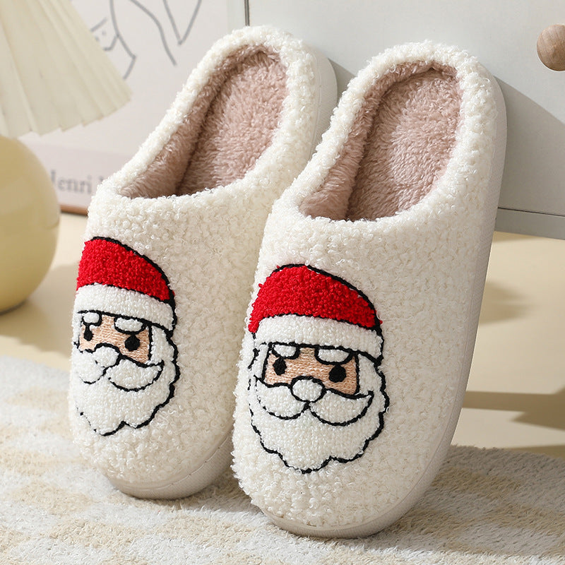Fleece Lined Soft Slip On Closed Toe House Shoes for Christmas-Santa Claus-Theone Apparel