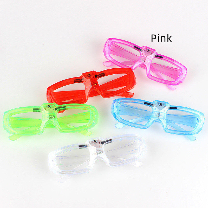 Light-Up Glowing LED Plastic Glasses for Party Favors and Photo Booth Props-Pink-Theone Apparel