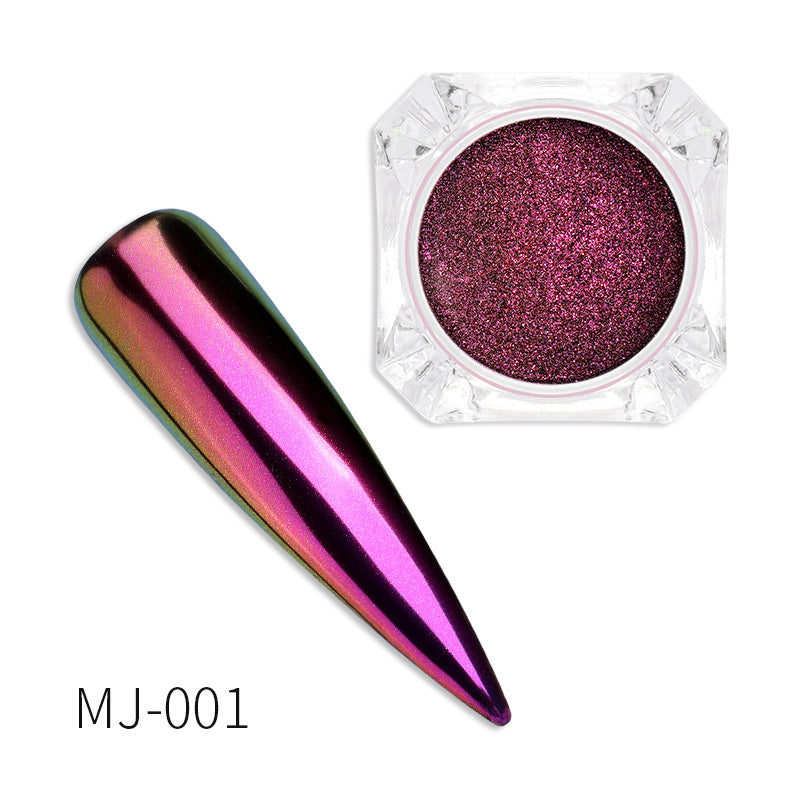 Metallic Iridescent Nail Powder in Multiple Neon Colors-Maroon-Theone Apparel