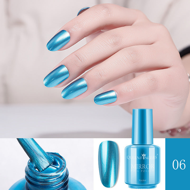 Metallic Nail Polish with Mirror Sheen in Multiple Colors-Mirror blue-Theone Apparel