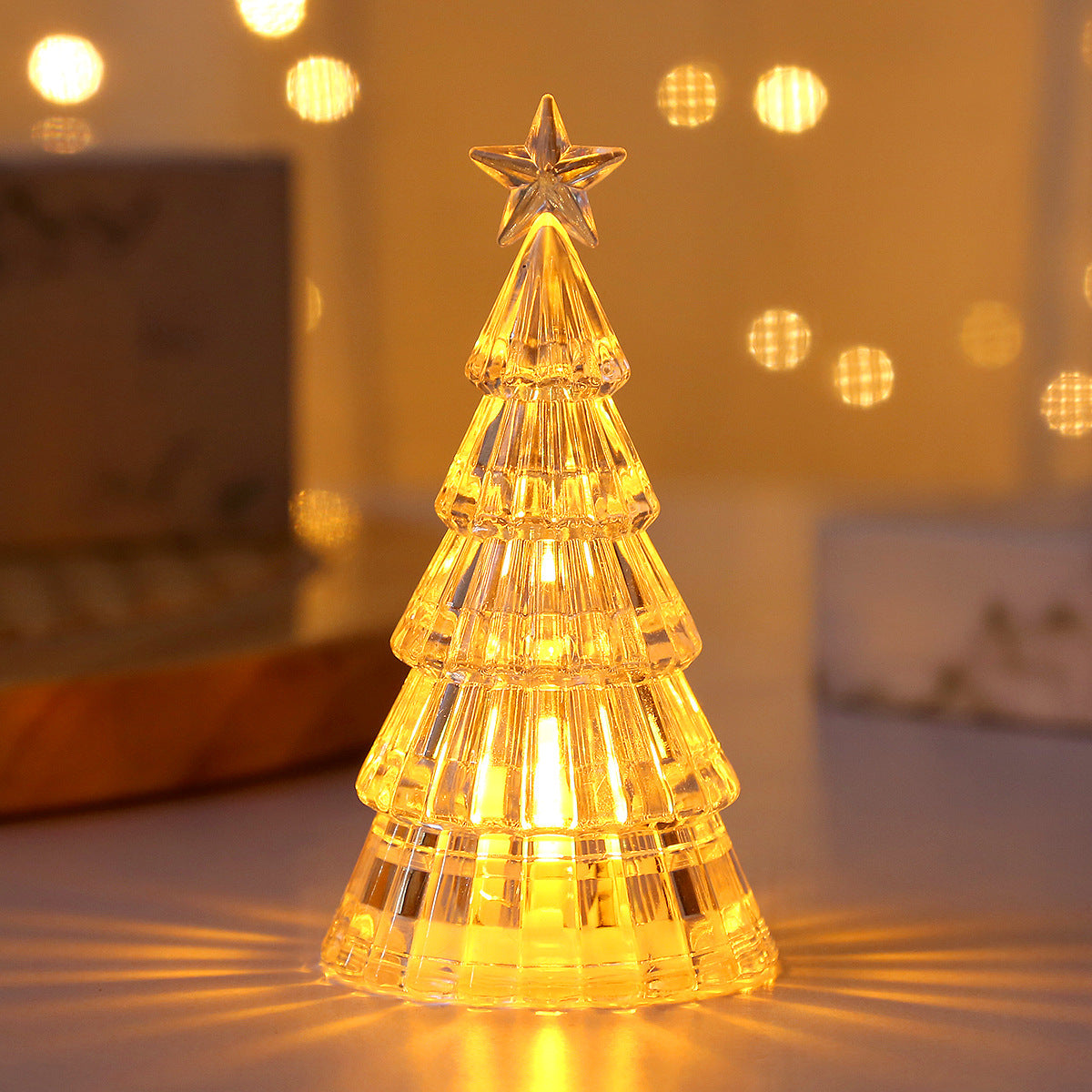 Modern Transparent Light-Up Plastic Christmas Tree Decoration in Assorted Colors-Yellow-Theone Apparel