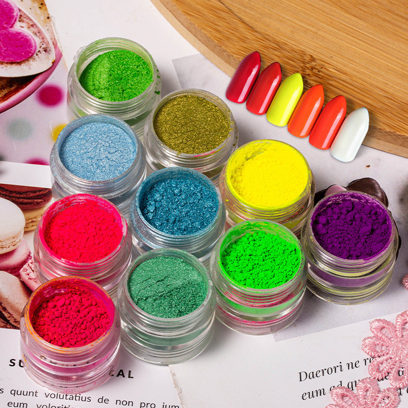 Multicolored Dye Powder for Nail Extensions in 6 Colors-Theone Apparel