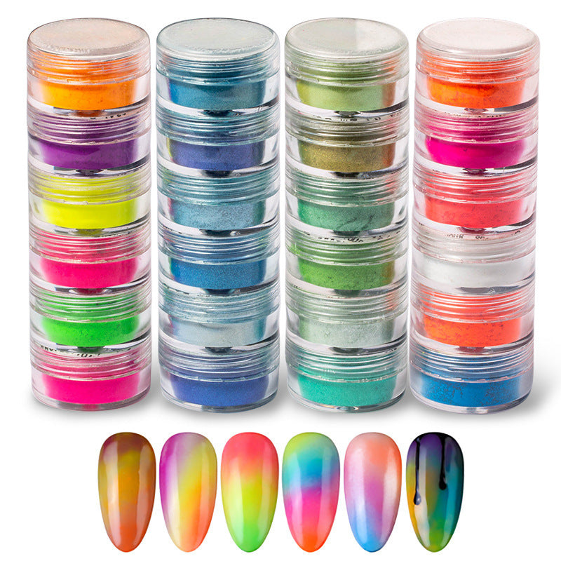 Multicolored Dye Powder for Nail Extensions in 6 Colors-Theone Apparel