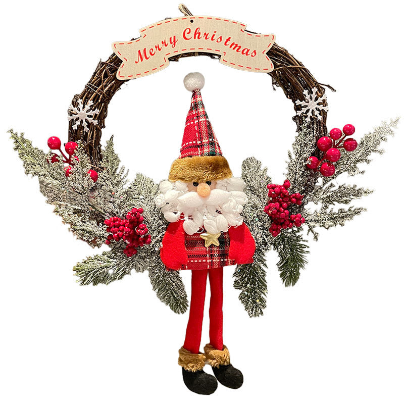 Old Fashioned Farmhouse Chic Santa Claus and Pine Hanging Decoration-Theone Apparel