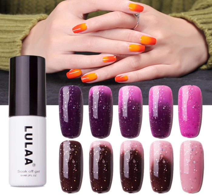 Ombre Color Short Blunt Coffin Nails in Various Colors-Theone Apparel