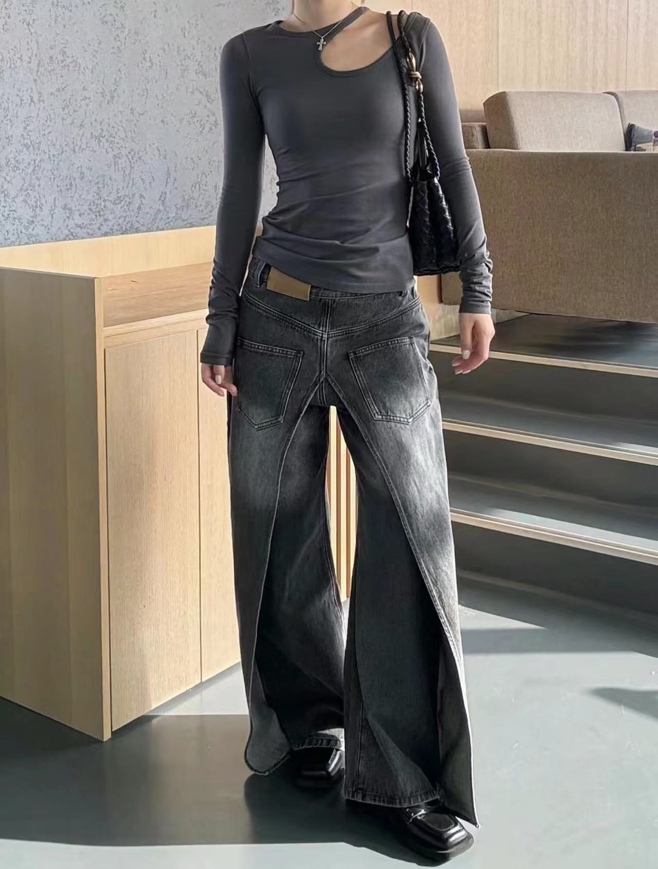 Reversible Distressed Banana Jeans with Vintage Edge-Theone Apparel