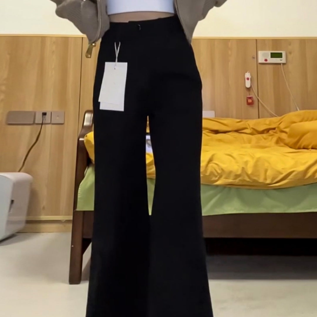 Solid Color Loose Wide-Leg Jeans with Minimalist Style-Theone Apparel