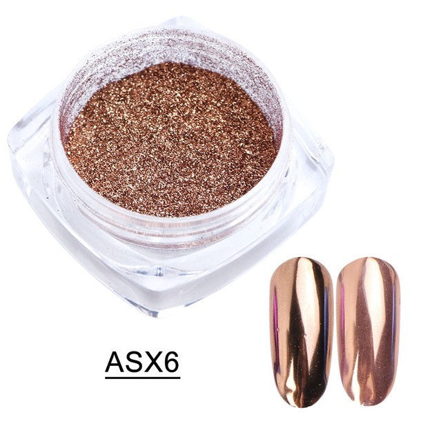Titanium Mirror Nail Powder Set for False Nails-Magic ASX6-Theone Apparel