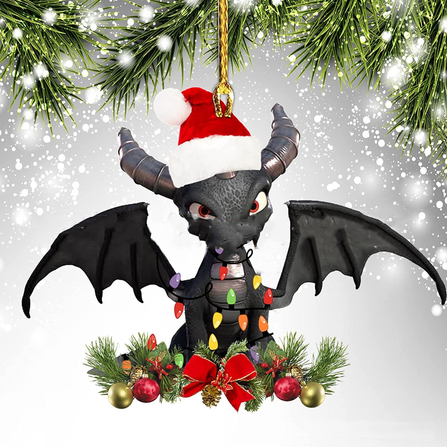 Unique Dragon Themed Hanging Christmas Decorations in Various Designs-9 Style-Theone Apparel