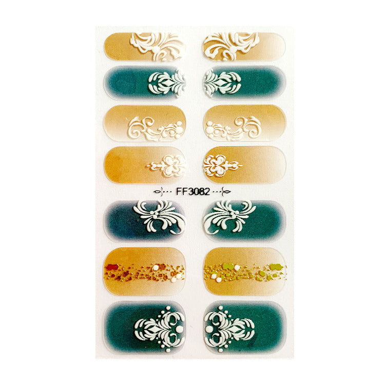 Women's Gemstone Inspired Almond Shaped Nails Stickers in Multiple Colors-O-Theone Apparel