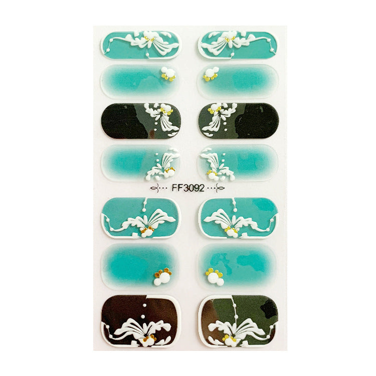 Women's Gemstone Inspired Almond Shaped Nails Stickers in Multiple Colors-J-Theone Apparel