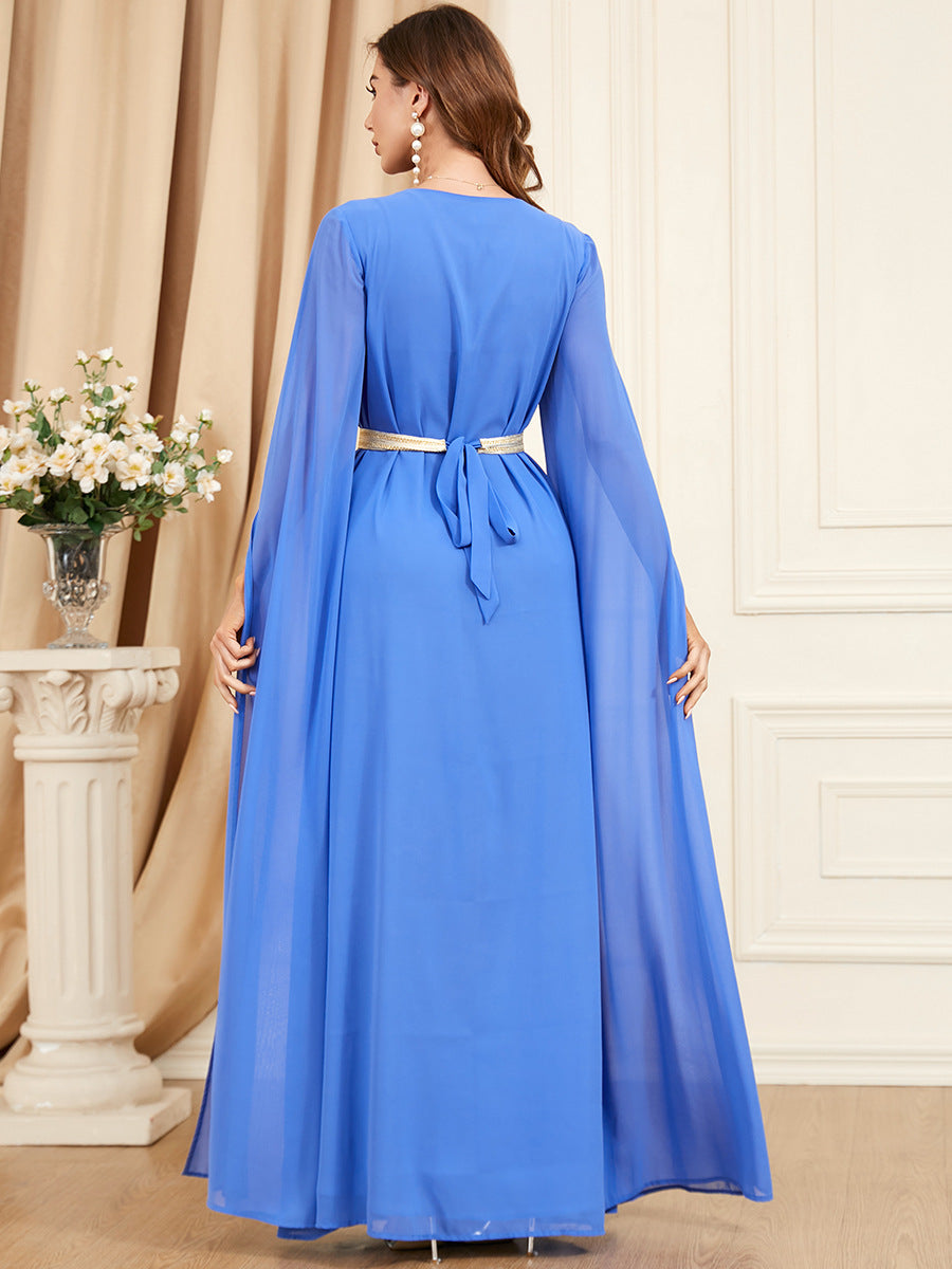 knee length dresses for ladies Women's Maxi Dress with Extra Long Sleeves