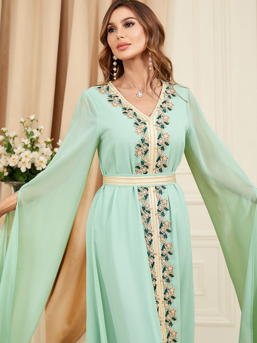 Women's Maxi Dress with Extra Long Sleeves