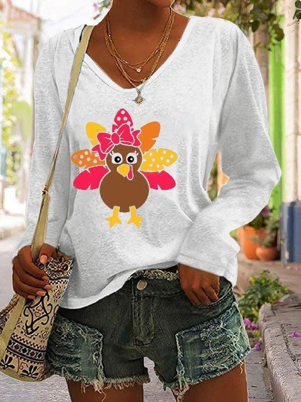 Women's Soft V-Neck Lightweight Christmas Shirt in Various Colors-Theone Apparel