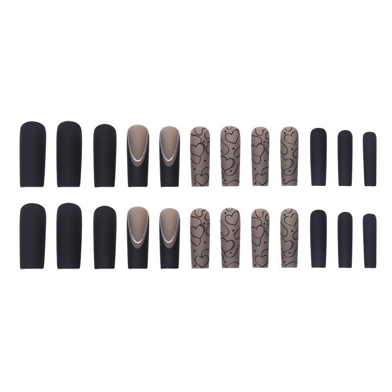Women's Transparent Black Lace Nail Set for DIY Manicures-Theone Apparel