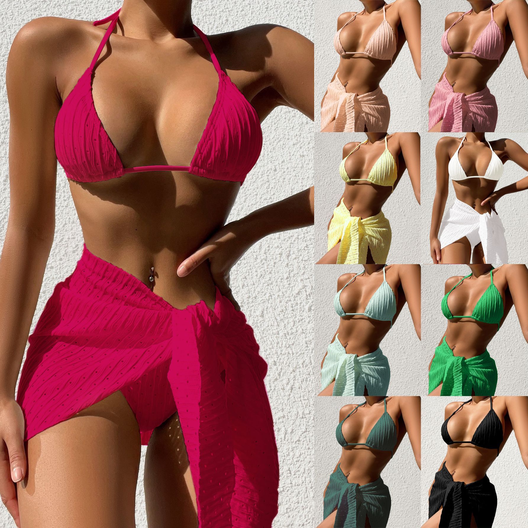 Women's Two Piece Bikini with Mesh Skirt-Theone Apparel