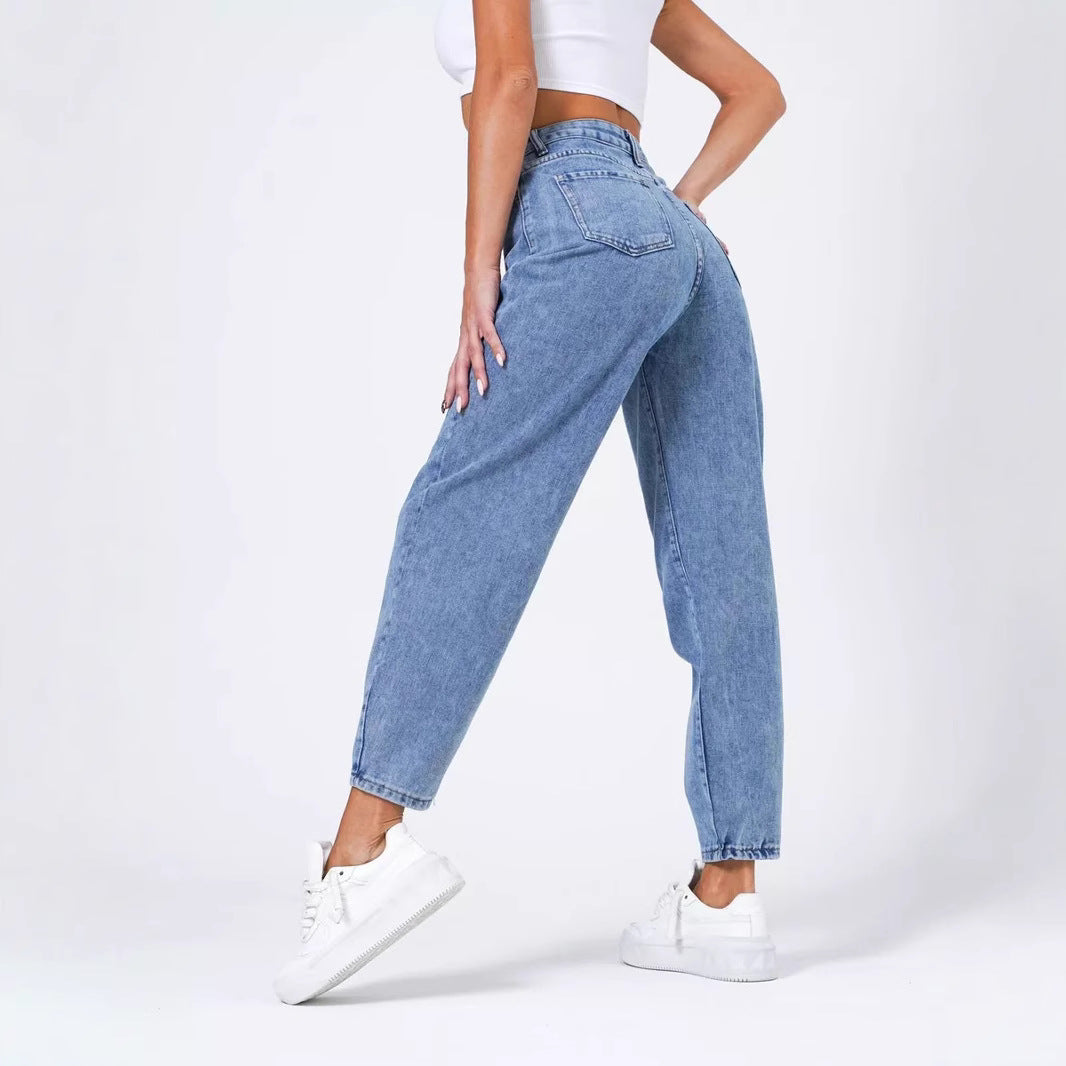Women's Denim Casual Classic Cropped Pants Butt-lifting Pants
