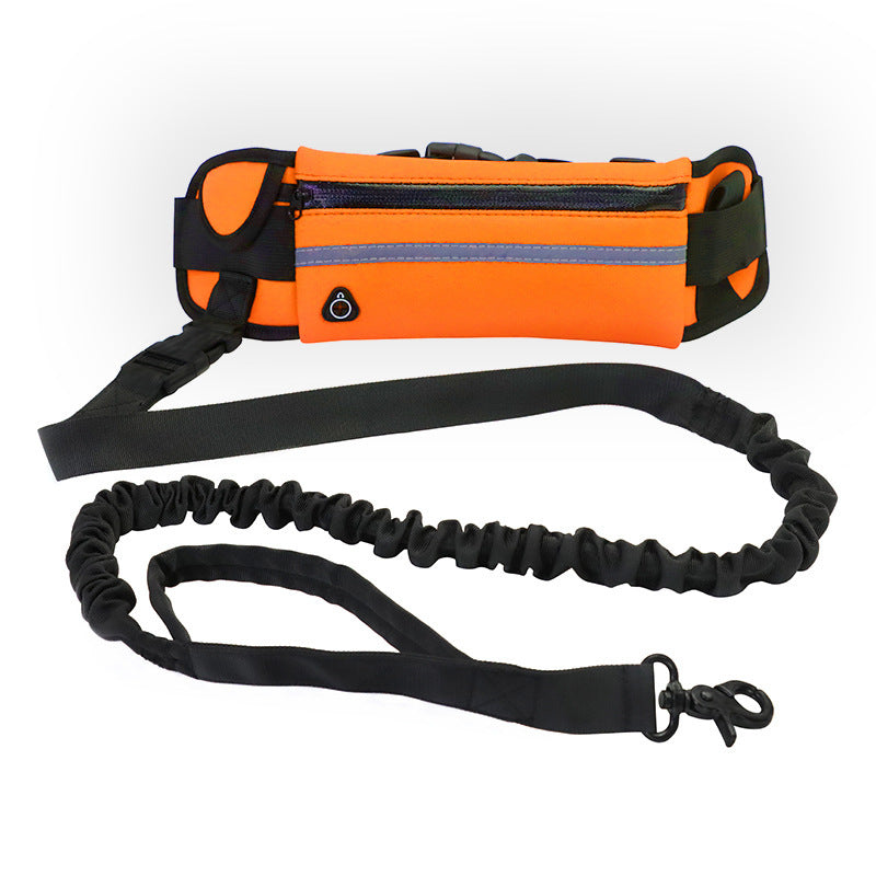 Hands Free Dog Leash With Bungee And Storage Pockets