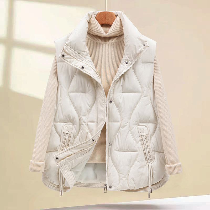 Women's Winter Cotton Quilted Vest Short Padded Jacket