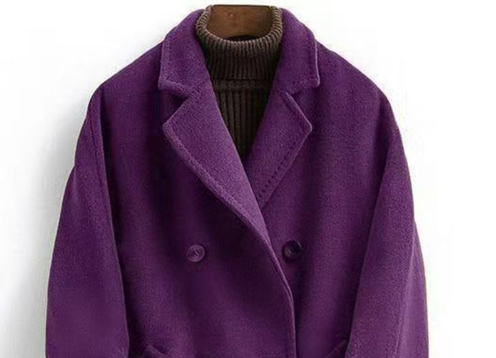 Women's Double-faced Wool Long Loose Slim Wool Coat